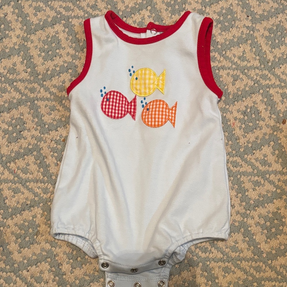 Colorful Fish Print Kids One Piece